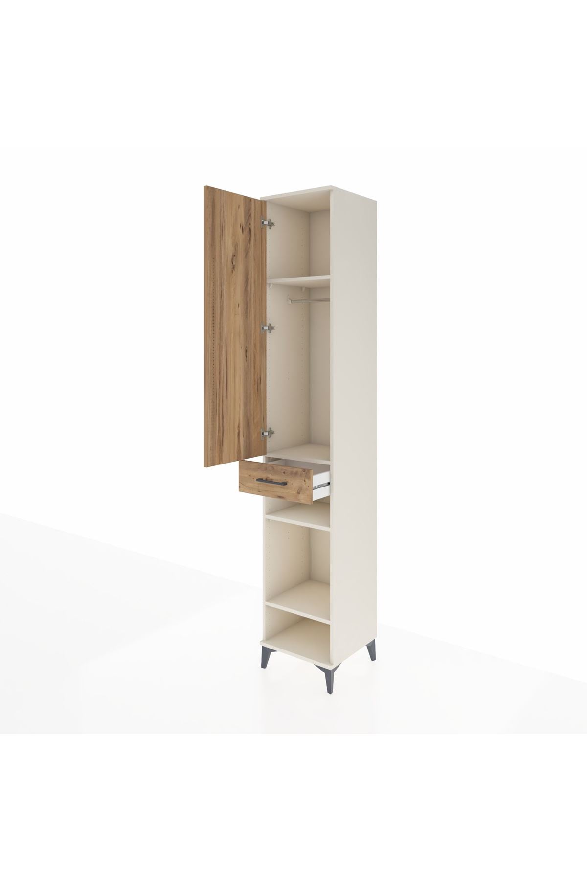 Hyperion Dolap 4 Raflı Tek Çekmeceli Tek Askılı 44x44x243 Aytaşı-Çam