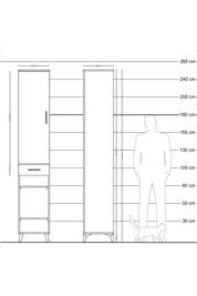 Hyperion Dolap 4 Raflı Tek Çekmeceli Tek Askılı 44x44x243 Aytaşı-Çam