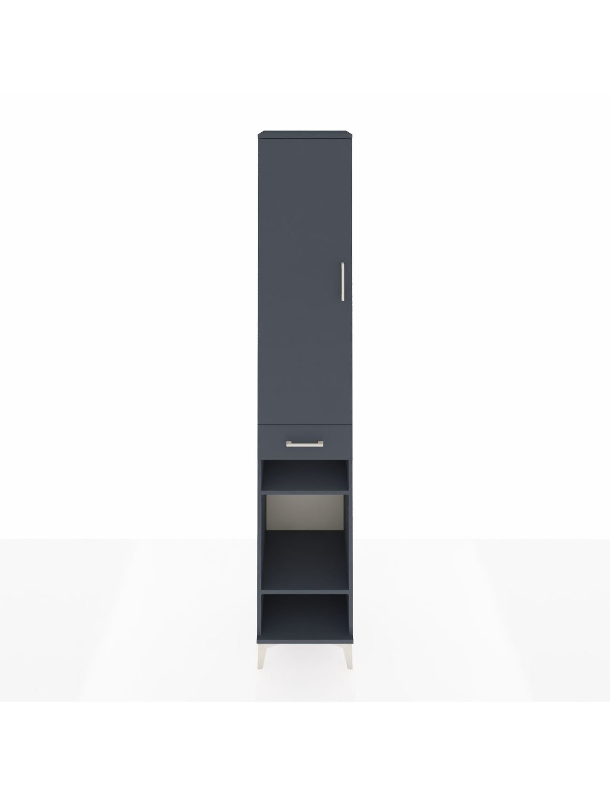 Hyperion Dolap 4 Raflı Tek Çekmeceli Tek Askılı 44x44x243 Antrasit-Antrasit