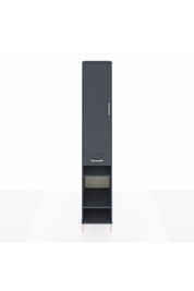 Hyperion Dolap 4 Raflı Tek Çekmeceli Tek Askılı 44x44x243 Antrasit-Antrasit