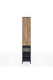 Hyperion Dolap 4 Raflı Tek Çekmeceli Tek Askılı 44x44x243 Antrasit-Çam