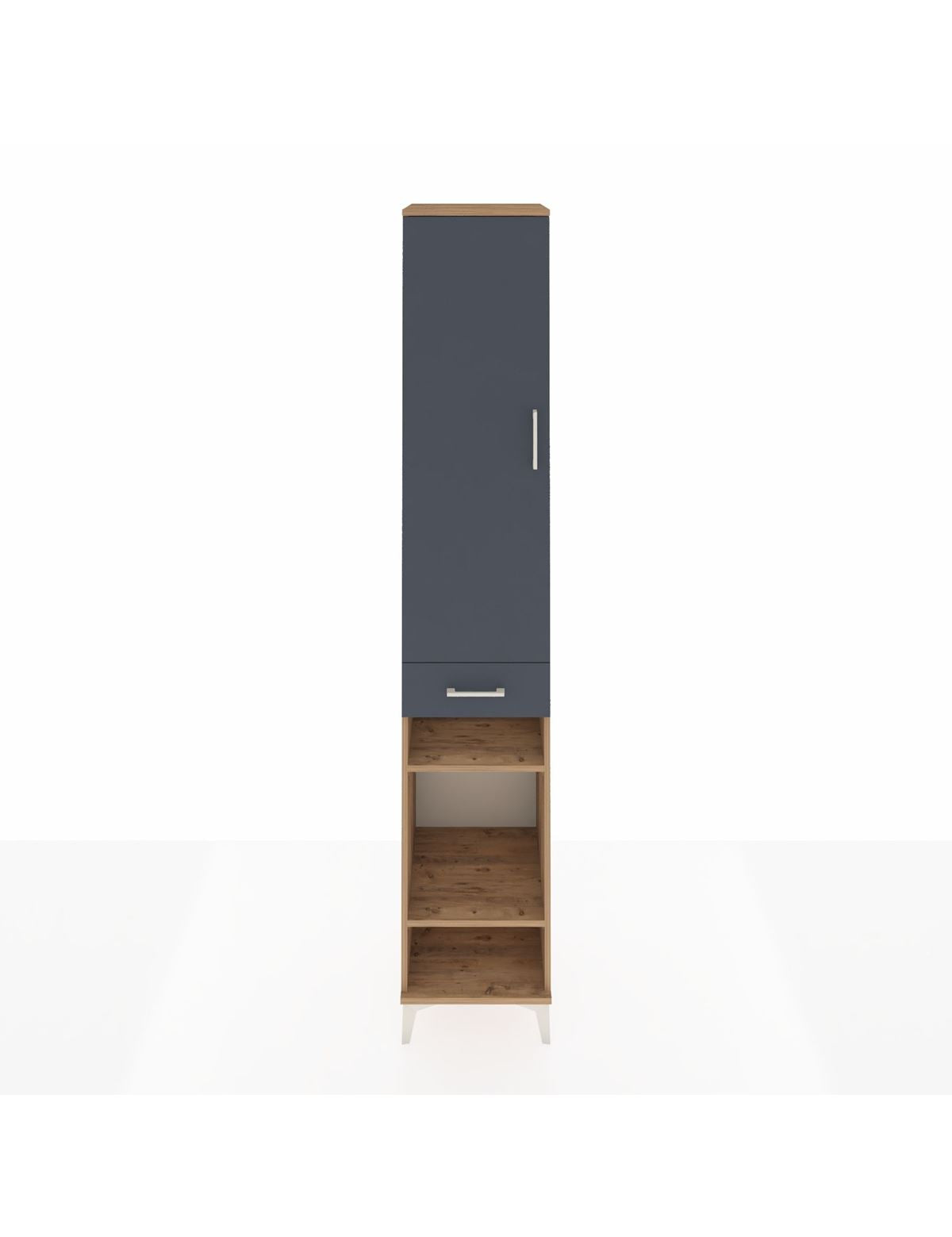 Hyperion Dolap 4 Raflı Tek Çekmeceli Tek Askılı 44x44x243 Çam-Antrasit