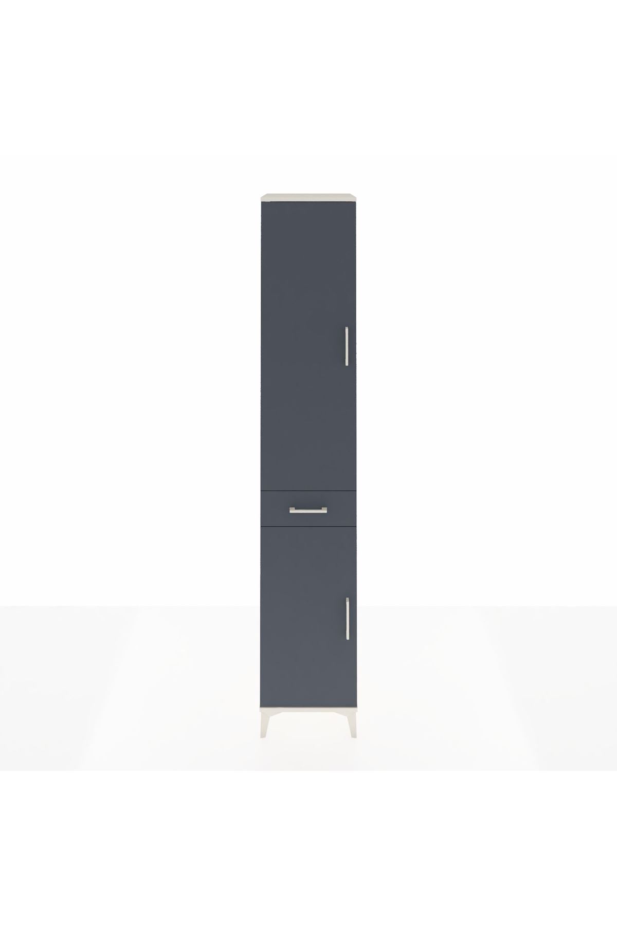 Hyperion Dolap 6 Raflı Tek Çekmeceli 2 Kapaklı 44x44x243 Aytaşı-Antrasit