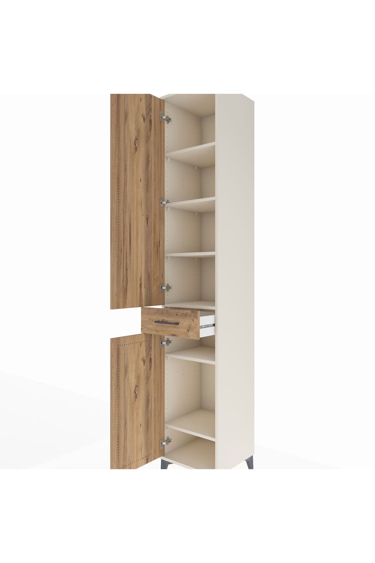 Hyperion Dolap 6 Raflı Tek Çekmeceli 2 Kapaklı 44x44x243 Aytaşı-Çam