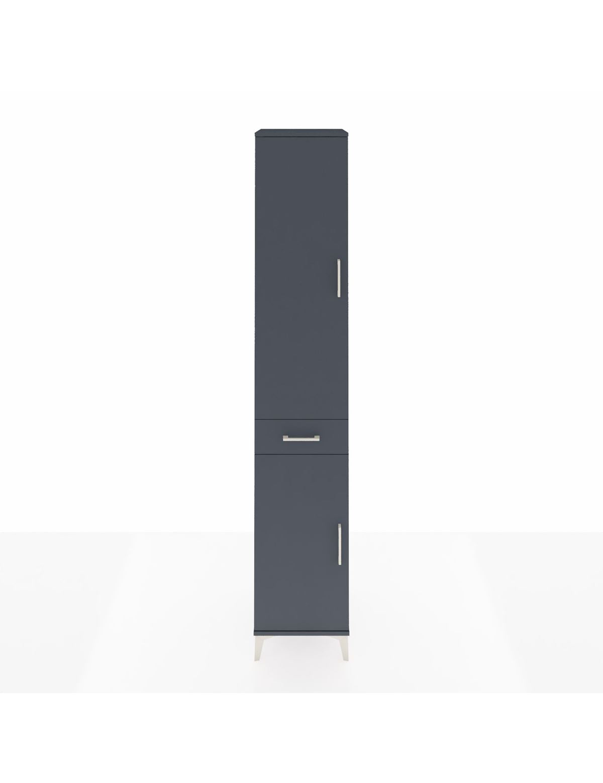 Hyperion Dolap 6 Raflı Tek Çekmeceli 2 Kapaklı 44x44x243 Antrasit-Antrasit