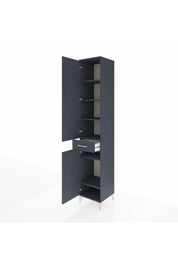 Hyperion Dolap 6 Raflı Tek Çekmeceli 2 Kapaklı 44x44x243 Antrasit-Antrasit