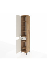 Hyperion Dolap 6 Raflı Tek Çekmeceli 2 Kapaklı 44x44x243 Çam-Aytaşı