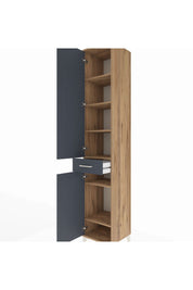 Hyperion Dolap 6 Raflı Tek Çekmeceli 2 Kapaklı 44x44x243 Çam-Antrasit