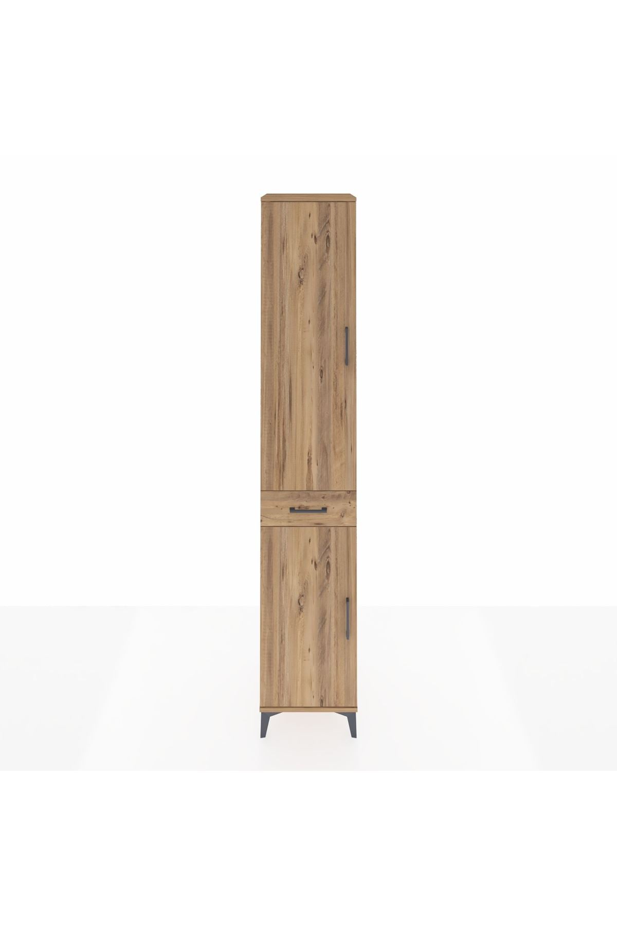 Hyperion Dolap 6 Raflı Tek Çekmeceli 2 Kapaklı 44x44x243 Çam-Çam