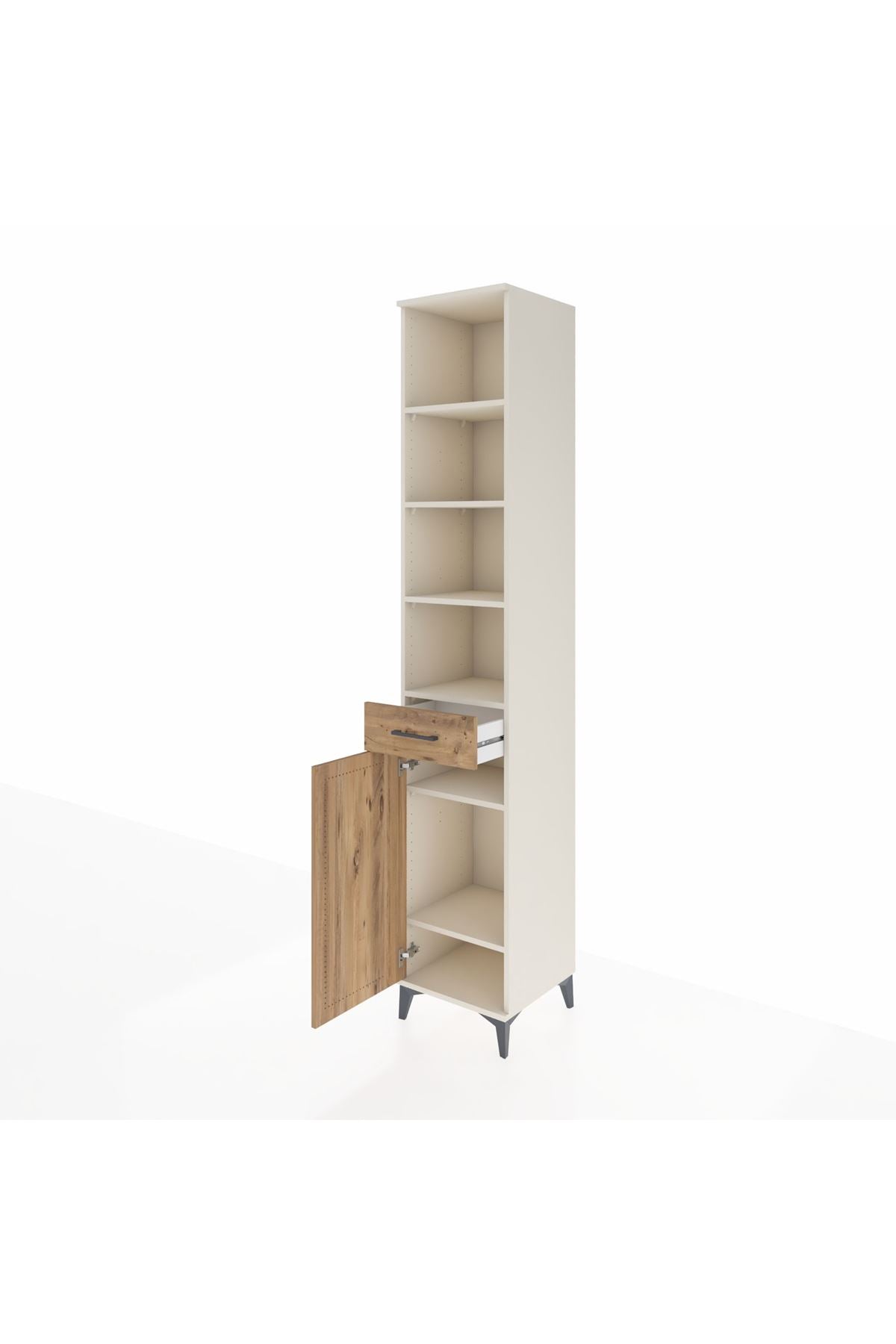 Hyperion Dolap 6 Raflı Tek Çekmeceli Tek Kapaklı 44x44x243 Aytaşı-Çam