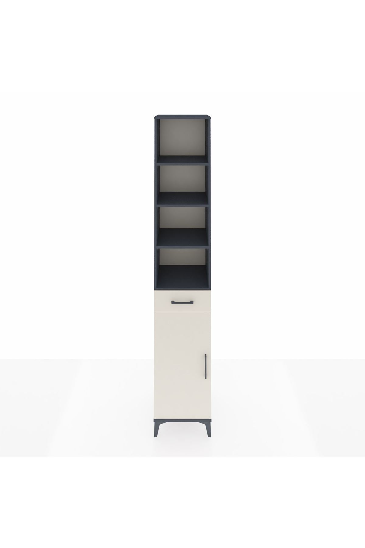 Hyperion Dolap 6 Raflı Tek Çekmeceli Tek Kapaklı 44x44x243 Antrasit-Aytaşı