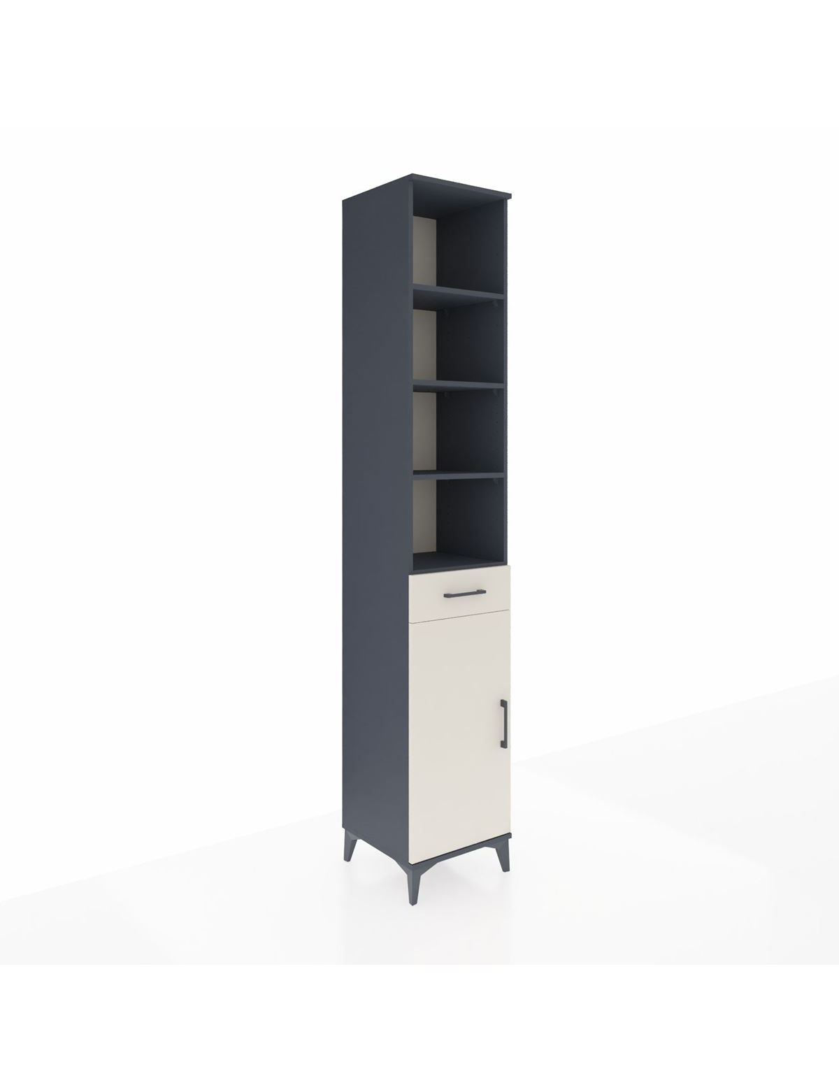 Hyperion Dolap 6 Raflı Tek Çekmeceli Tek Kapaklı 44x44x243 Antrasit-Aytaşı