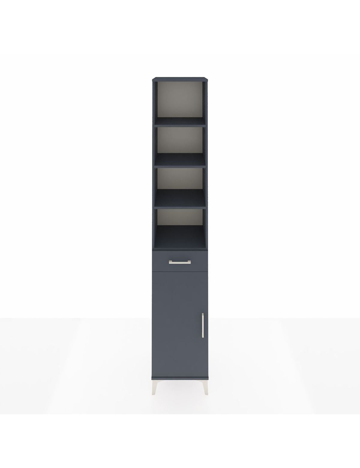 Hyperion Dolap 6 Raflı Tek Çekmeceli Tek Kapaklı 44x44x243 Antrasit-Antrasit