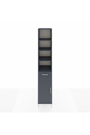 Hyperion Dolap 6 Raflı Tek Çekmeceli Tek Kapaklı 44x44x243 Antrasit-Antrasit