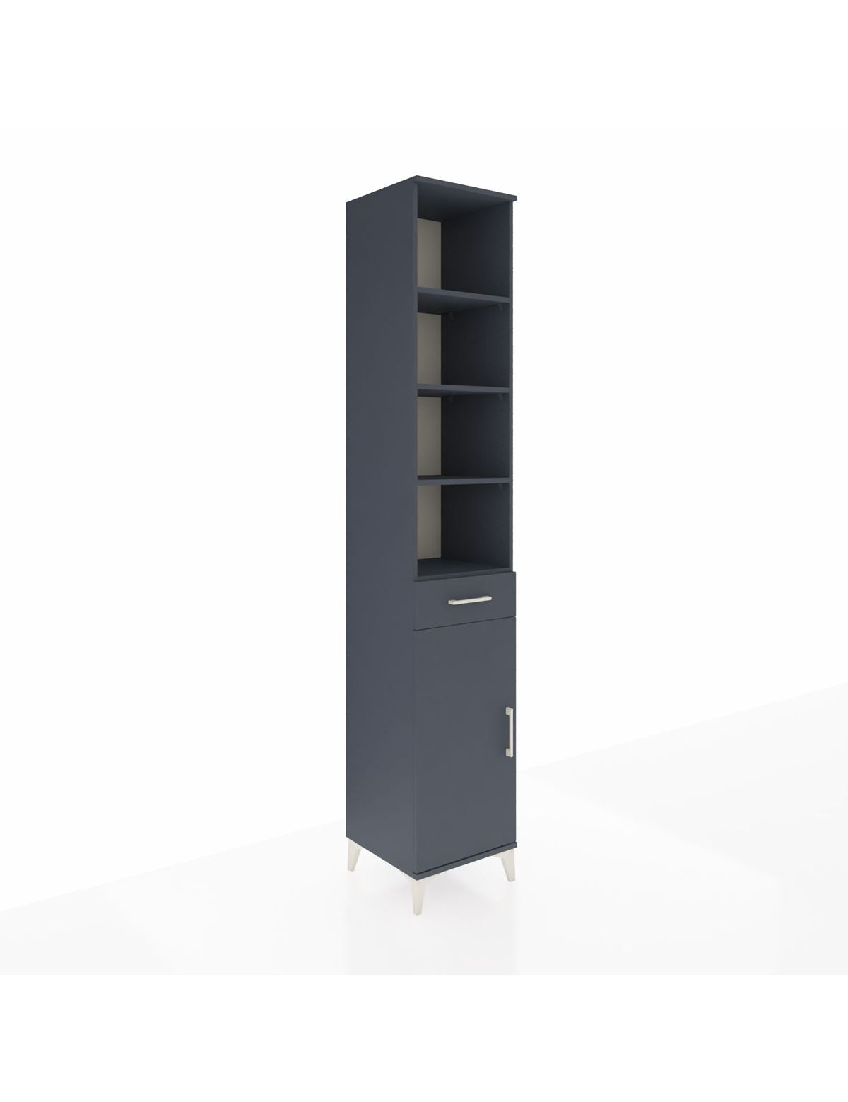 Hyperion Dolap 6 Raflı Tek Çekmeceli Tek Kapaklı 44x44x243 Antrasit-Antrasit