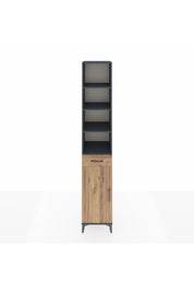 Hyperion Dolap 6 Raflı Tek Çekmeceli Tek Kapaklı 44x44x243 Antrasit-Çam