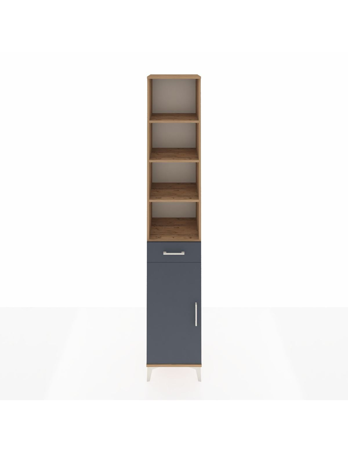 Hyperion Dolap 6 Raflı Tek Çekmeceli Tek Kapaklı 44x44x243 Çam-Antrasit