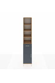 Hyperion Dolap 6 Raflı Tek Çekmeceli Tek Kapaklı 44x44x243 Çam-Antrasit