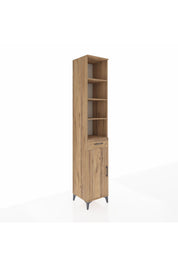Hyperion Dolap 6 Raflı Tek Çekmeceli Tek Kapaklı 44x44x243 Çam-Çam