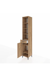 Hyperion Dolap 6 Raflı Tek Çekmeceli Tek Kapaklı 44x44x243 Çam-Çam