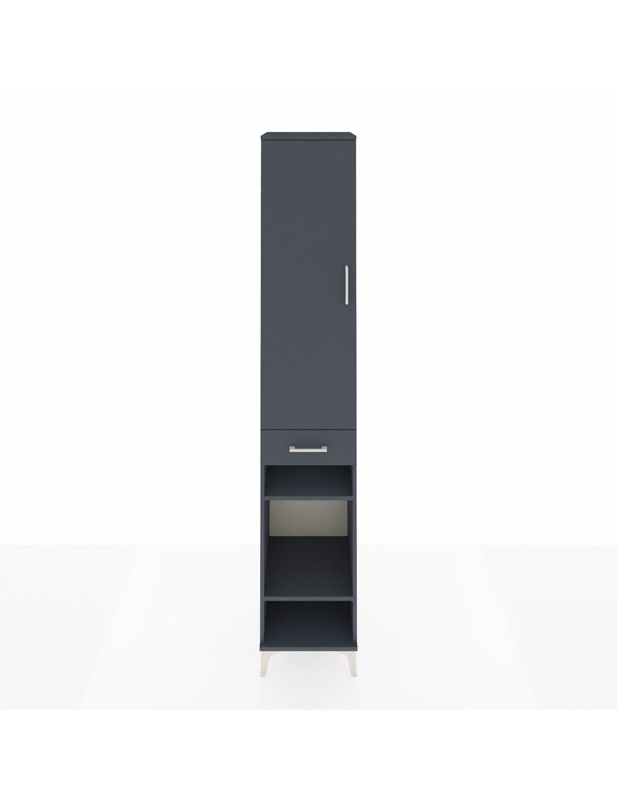 Hyperion Dolap 6 Raflı Tek Çekmeceli Tek Kapaklı 44x44x243 Antrasit-Antrasit