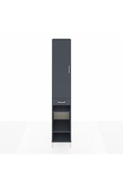 Hyperion Dolap 6 Raflı Tek Çekmeceli Tek Kapaklı 44x44x243 Antrasit-Antrasit