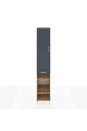 Hyperion Dolap 6 Raflı Tek Çekmeceli Tek Kapaklı 44x44x243 Çam-Antrasit