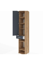 Hyperion Dolap 6 Raflı Tek Çekmeceli Tek Kapaklı 44x44x243 Çam-Antrasit