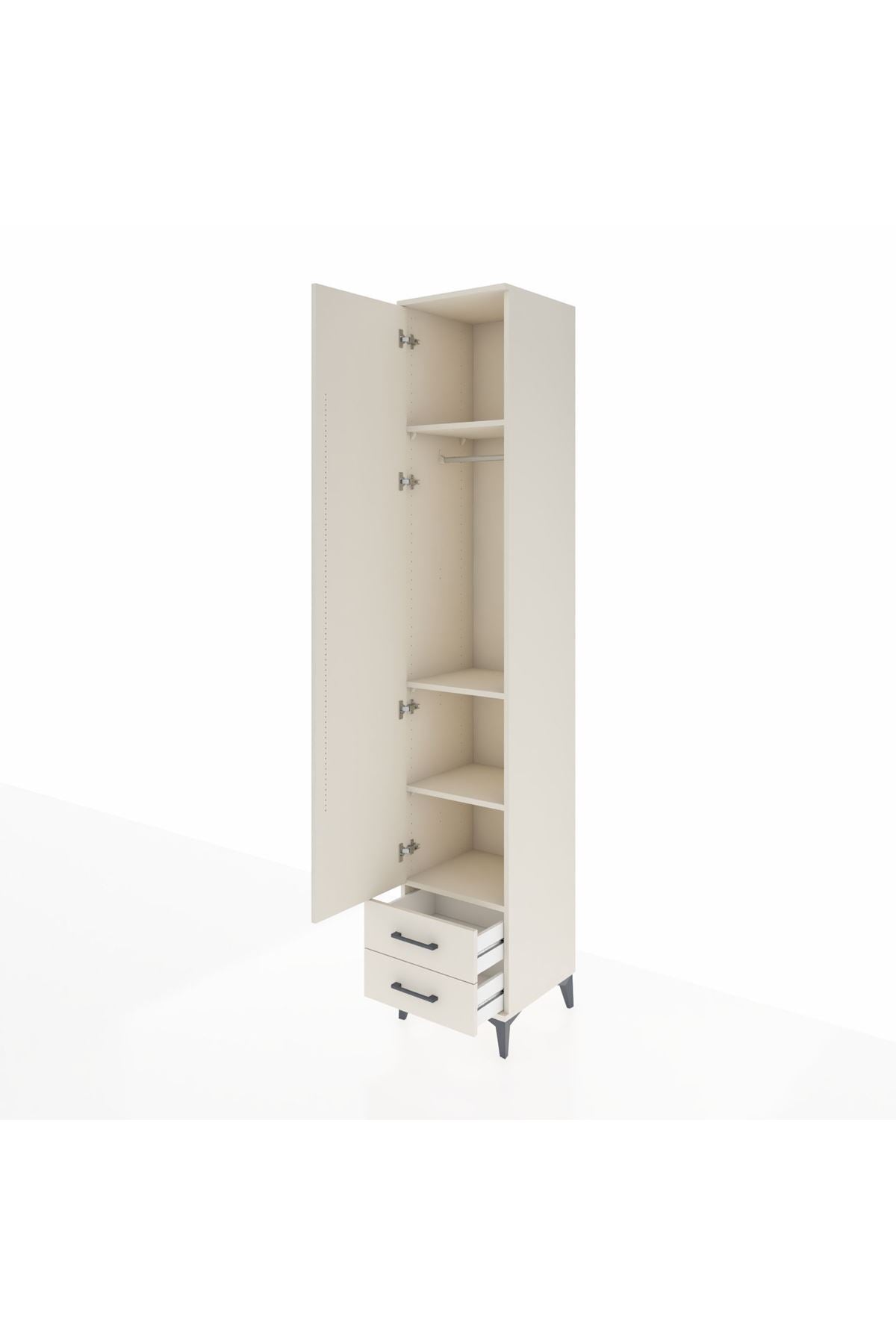 Hyperion Dolap 4 Raflı 2 Çekmeceli Tek Askılı 44x44x243 Aytaşı-Aytaşı