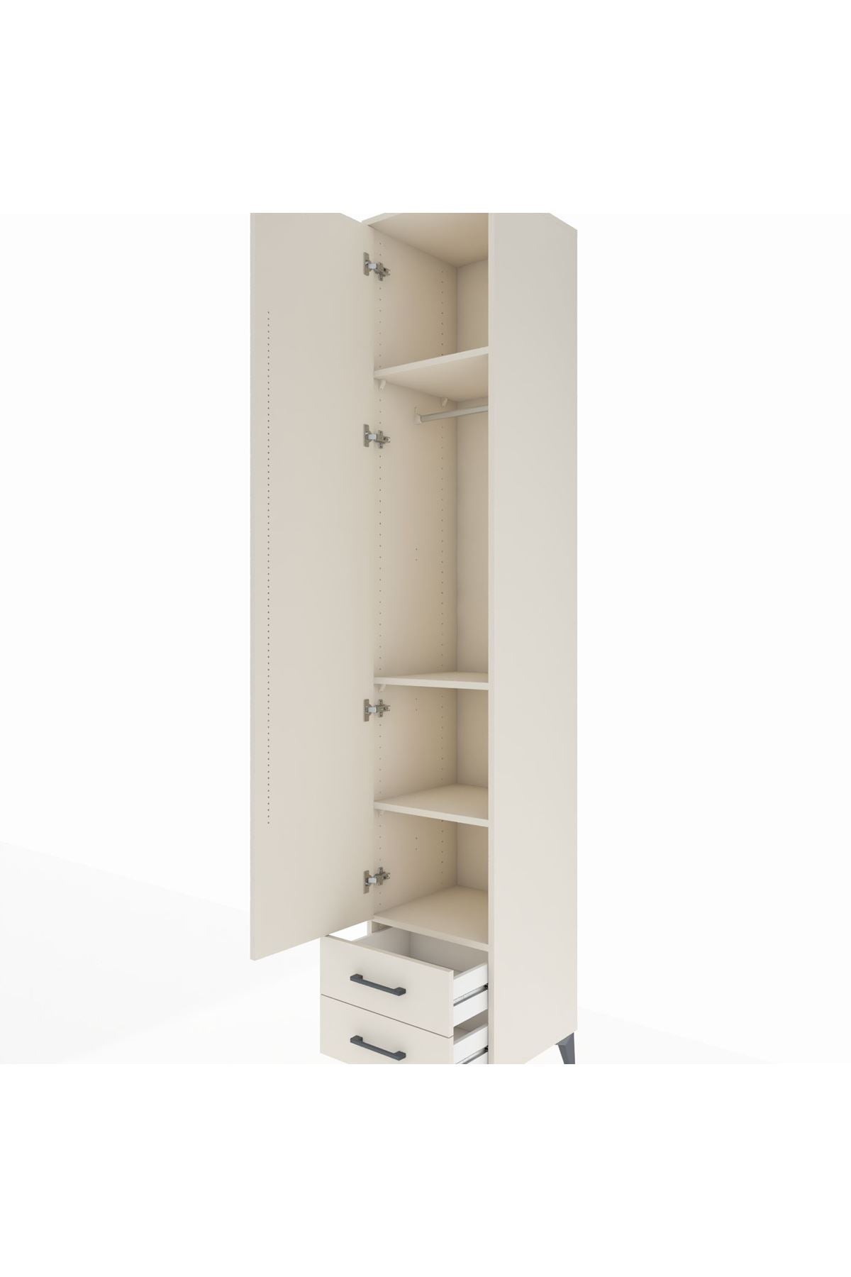 Hyperion Dolap 4 Raflı 2 Çekmeceli Tek Askılı 44x44x243 Aytaşı-Aytaşı