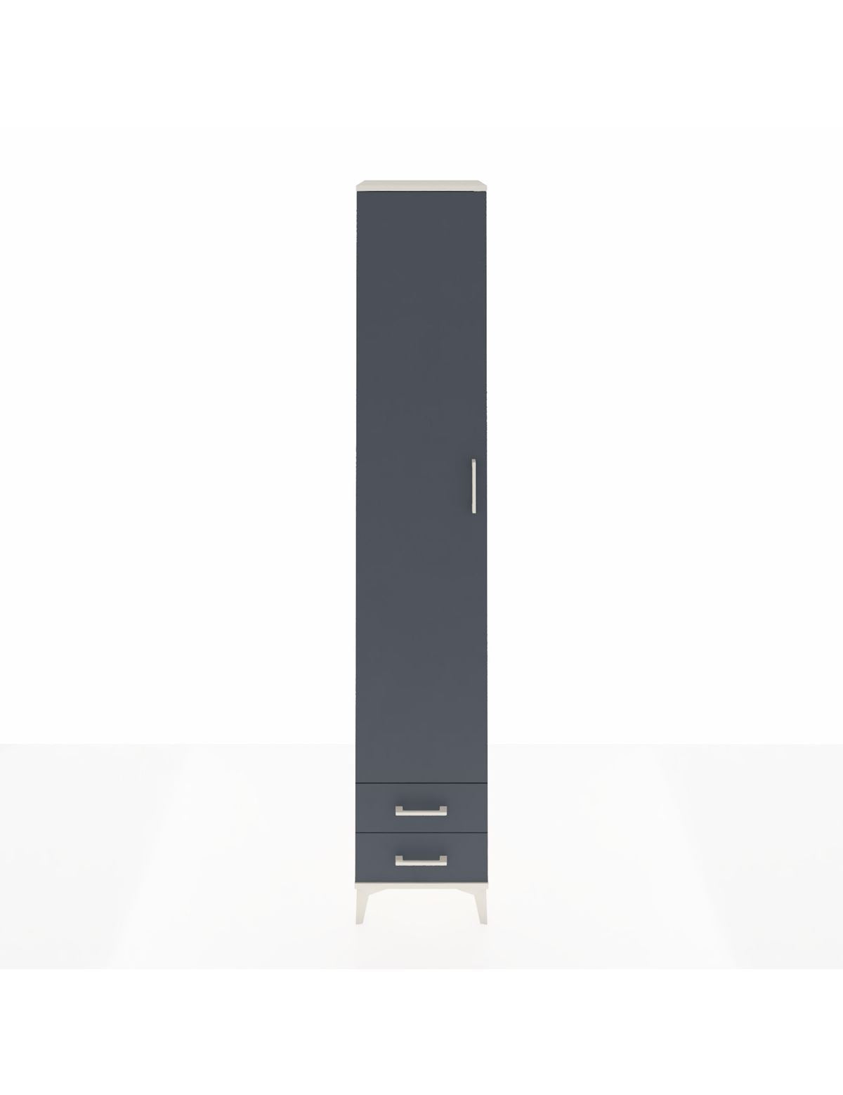 Hyperion Dolap 4 Raflı 2 Çekmeceli Tek Askılı 44x44x243 Aytaşı-Antrasit