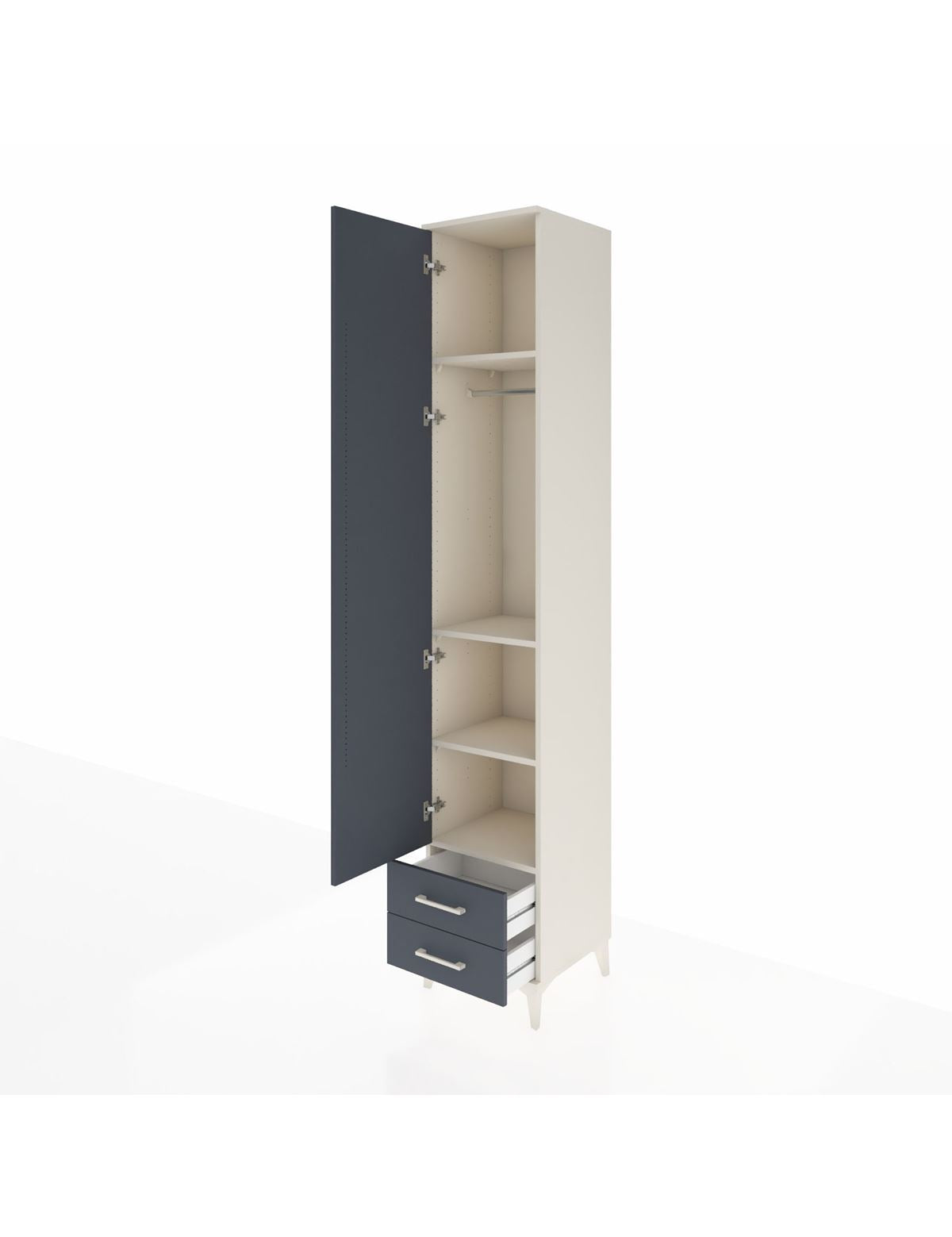Hyperion Dolap 4 Raflı 2 Çekmeceli Tek Askılı 44x44x243 - S64M010V2B