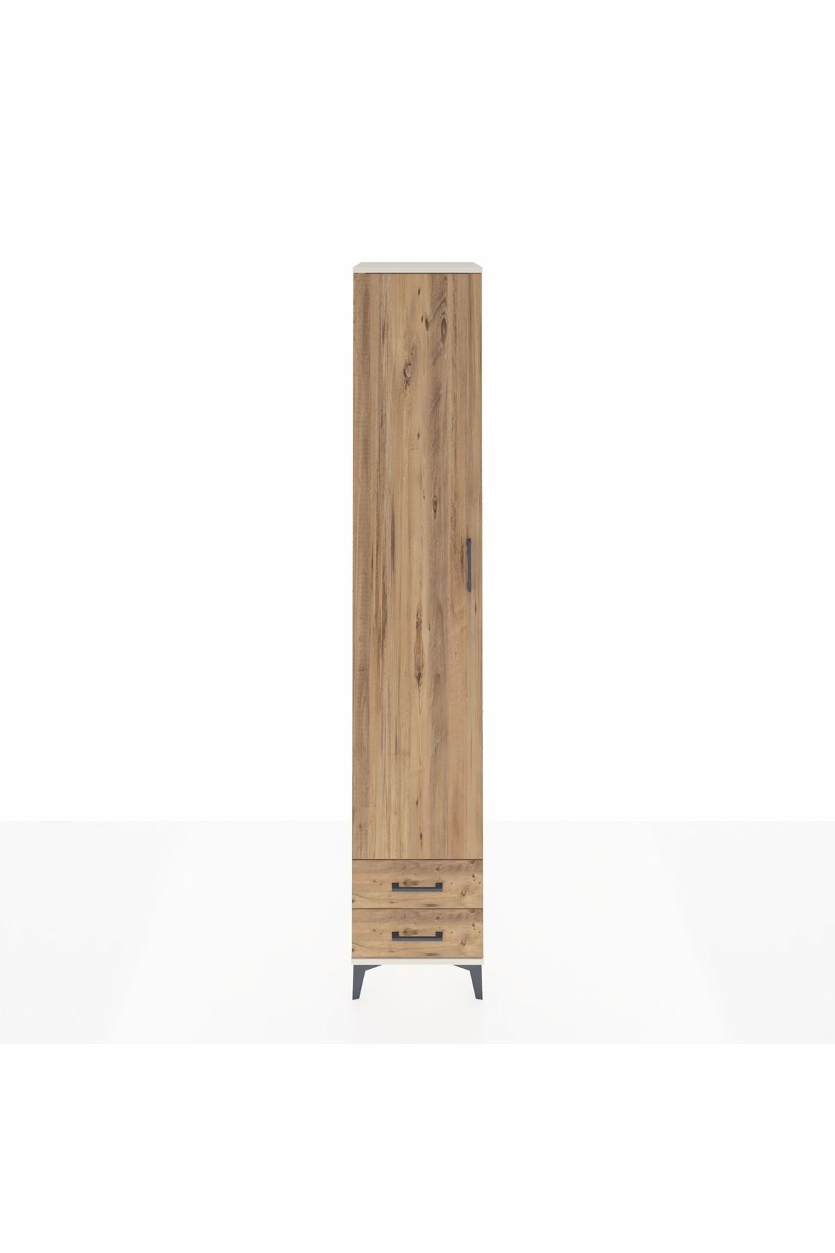 Hyperion Dolap 4 Raflı 2 Çekmeceli Tek Askılı 44x44x243 Aytaşı-Çam