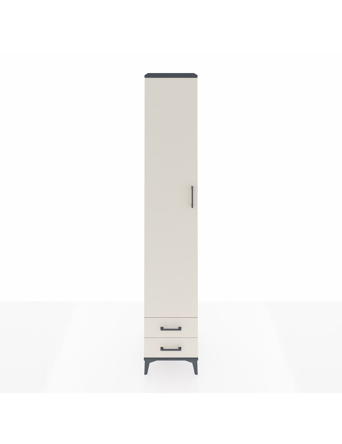 Hyperion Dolap 4 Raflı 2 Çekmeceli Tek Askılı 44x44x243 Antrasit-Aytaşı