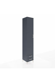Hyperion Dolap 4 Raflı 2 Çekmeceli Tek Askılı 44x44x243 Antrasit-Antrasit