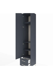 Hyperion Dolap 4 Raflı 2 Çekmeceli Tek Askılı 44x44x243 Antrasit-Antrasit