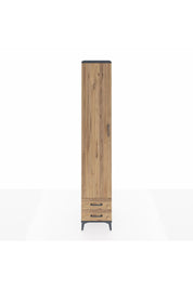 Hyperion Dolap 4 Raflı 2 Çekmeceli Tek Askılı 44x44x243 Antrasit-Çam