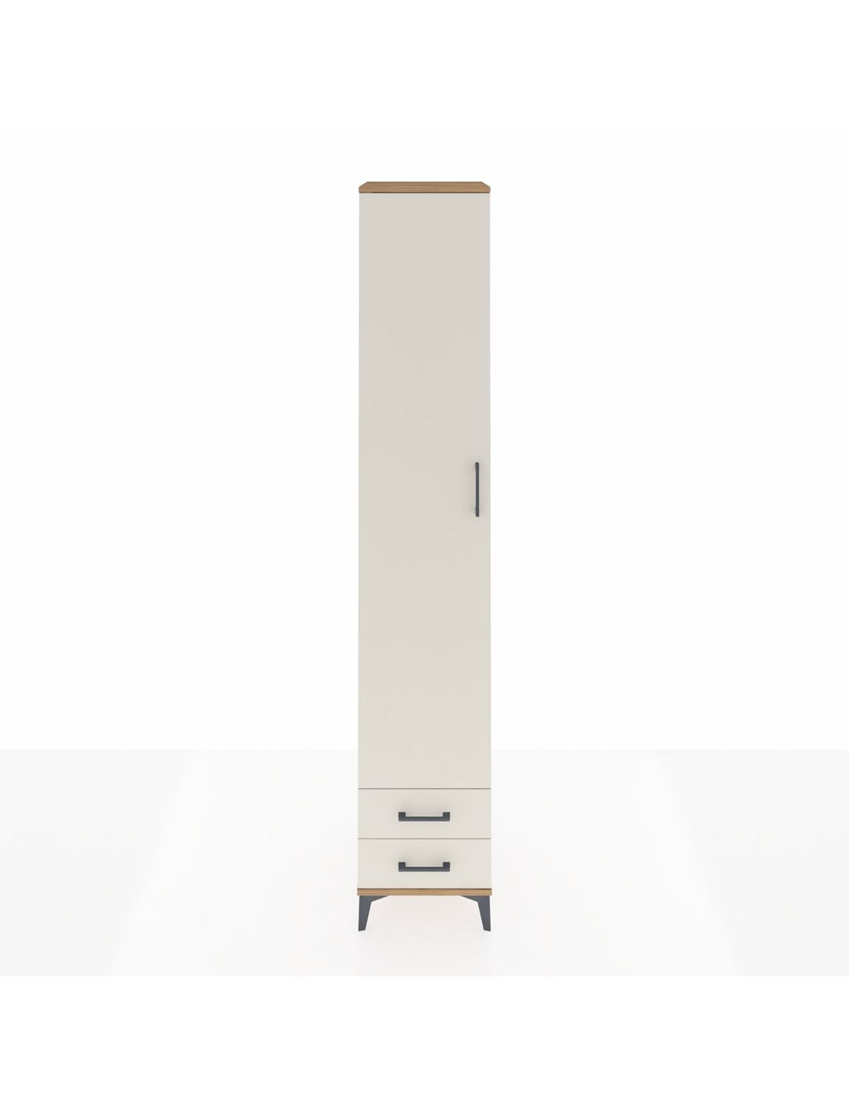 Hyperion Dolap 4 Raflı 2 Çekmeceli Tek Askılı 44x44x243 Çam-Aytaşı