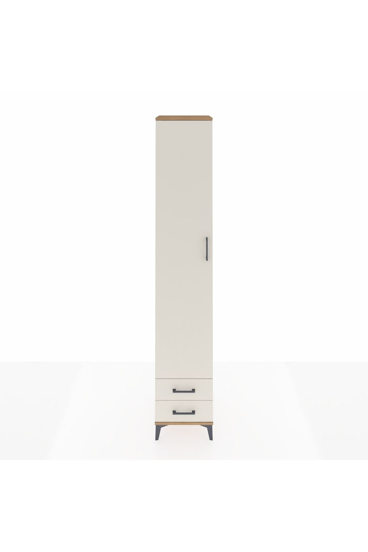 Hyperion Dolap 4 Raflı 2 Çekmeceli Tek Askılı 44x44x243 Çam-Aytaşı