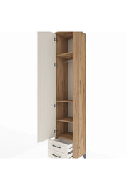 Hyperion Dolap 4 Raflı 2 Çekmeceli Tek Askılı 44x44x243 Çam-Aytaşı