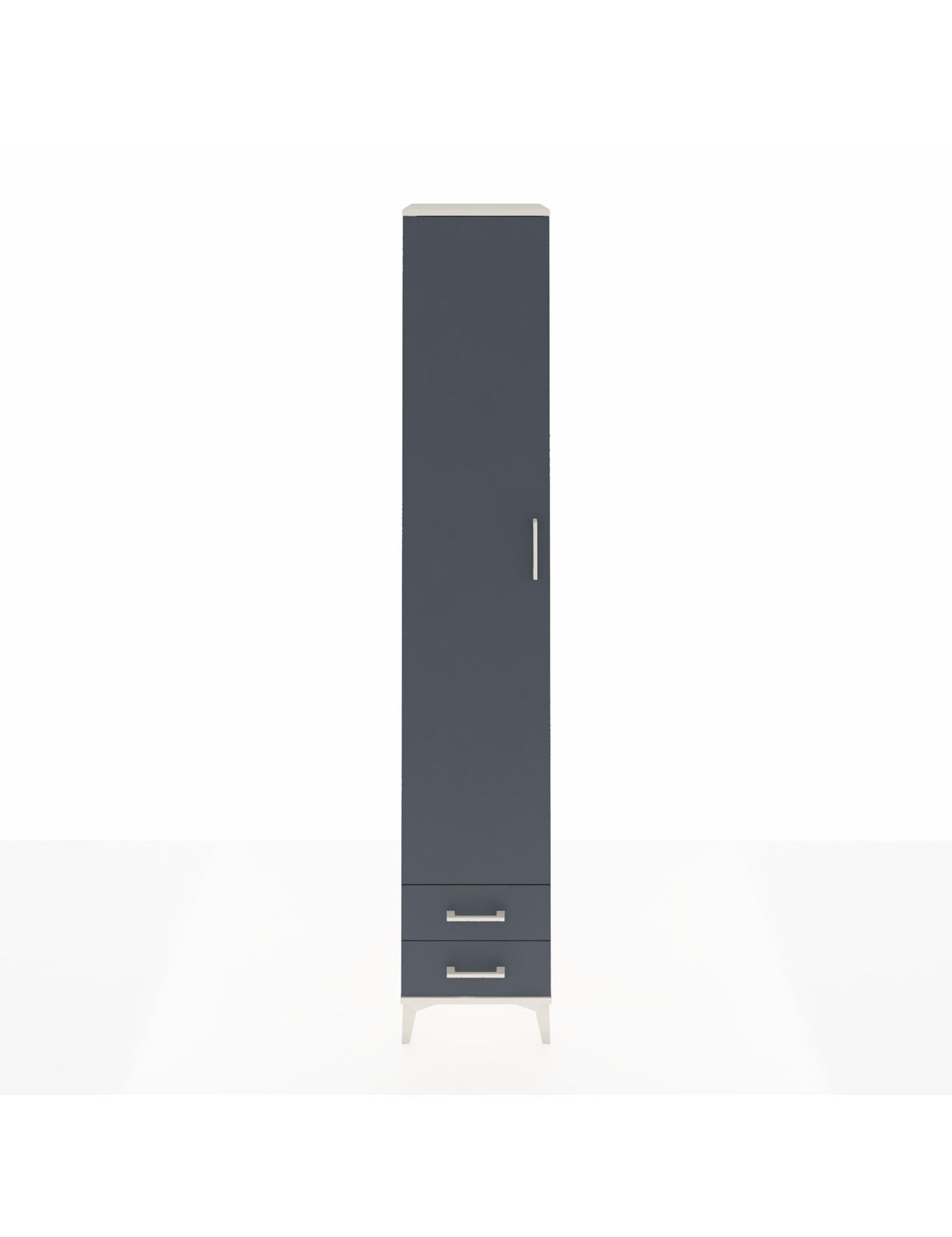 Hyperion Dolap 6 Raflı 2 Çekmeceli Tek Kapaklı 44x44x243 Aytaşı-Antrasit