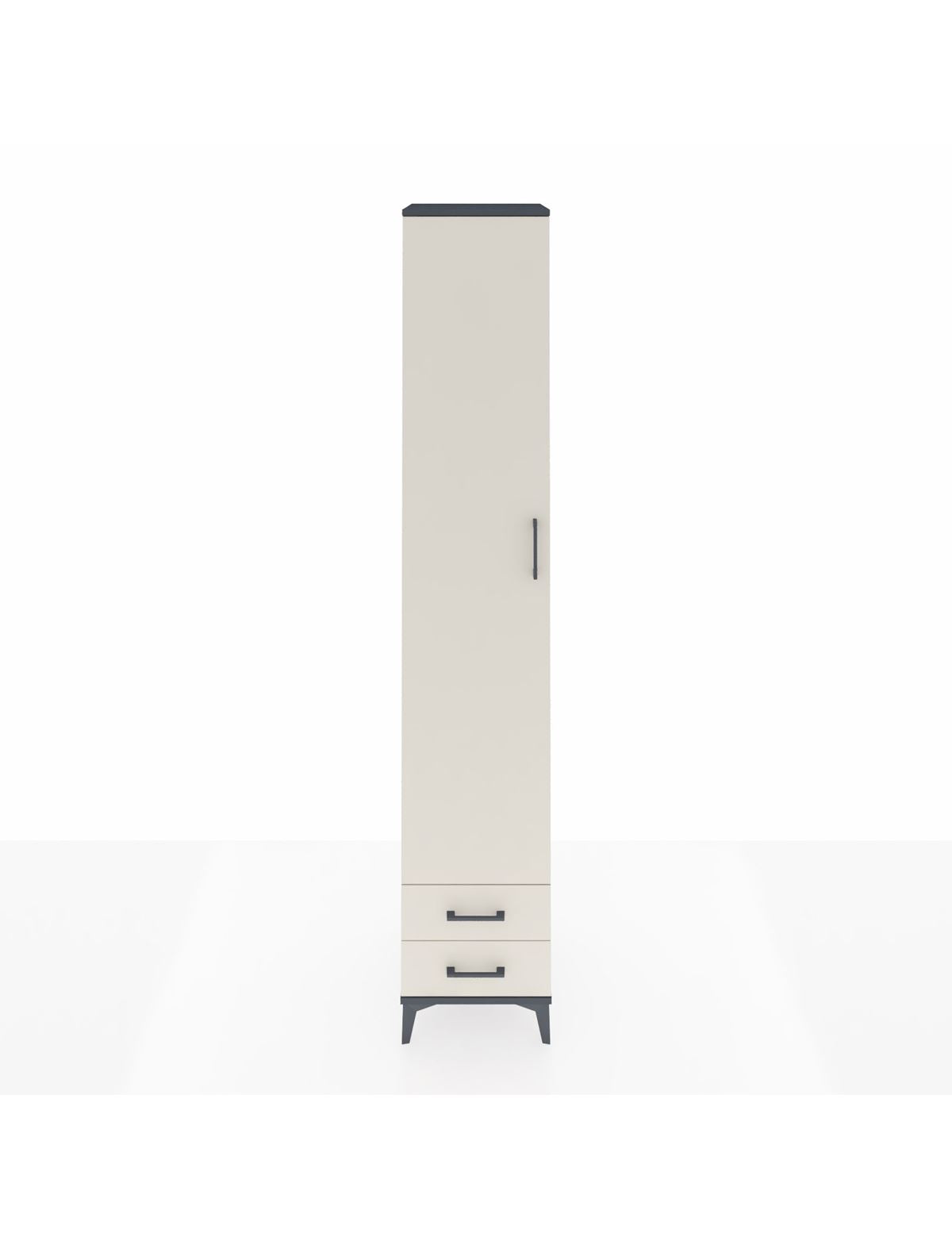 Hyperion Dolap 6 Raflı 2 Çekmeceli Tek Kapaklı 44x44x243 Antrasit-Aytaşı