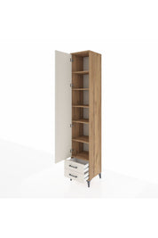 Hyperion Dolap 6 Raflı 2 Çekmeceli Tek Kapaklı 44x44x243 Çam-Aytaşı