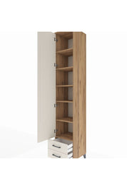 Hyperion Dolap 6 Raflı 2 Çekmeceli Tek Kapaklı 44x44x243 Çam-Aytaşı