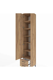 Hyperion Dolap 6 Raflı 2 Çekmeceli Tek Kapaklı 44x44x243 Çam-Çam