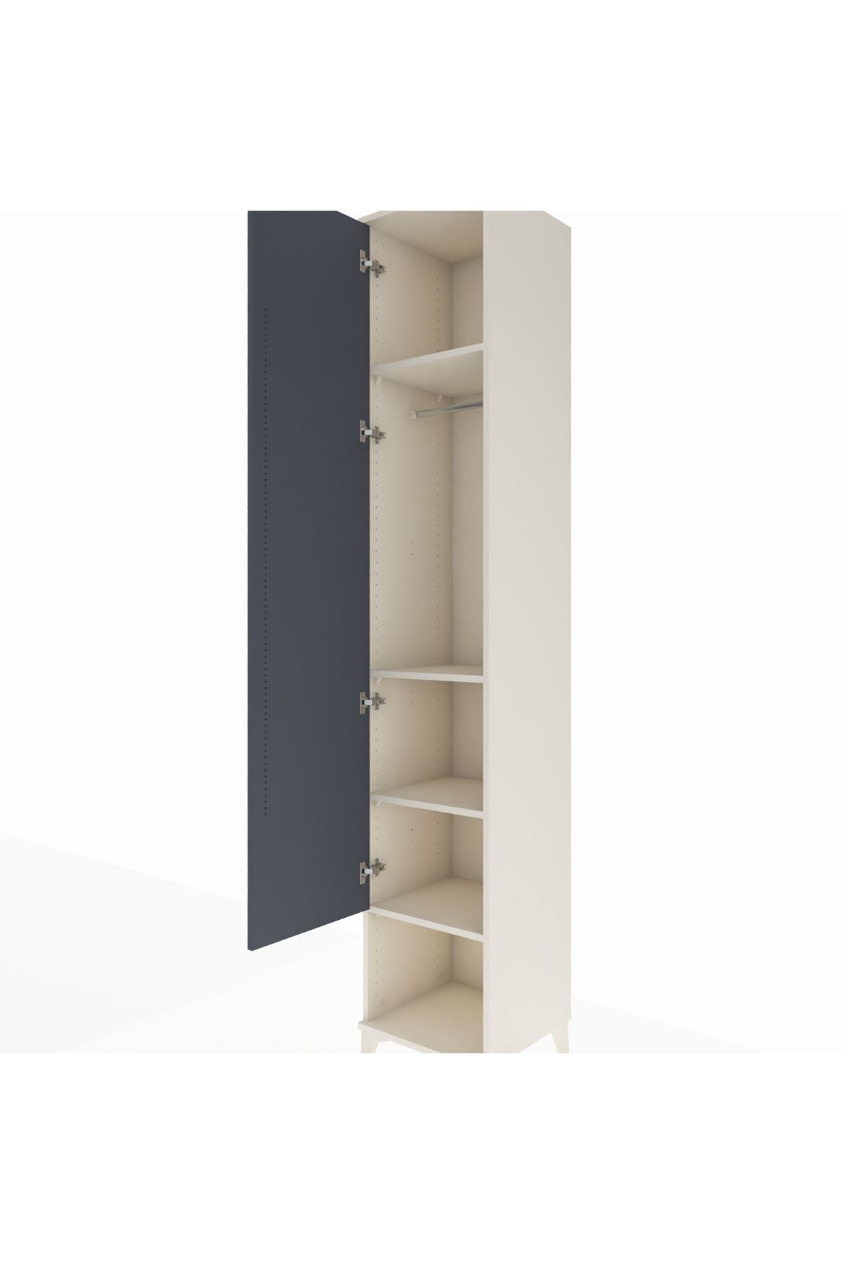 Hyperion Dolap 4 Raflı Tek Kapaklı Tek Askılı 44x44x243 Aytaşı-Antrasit