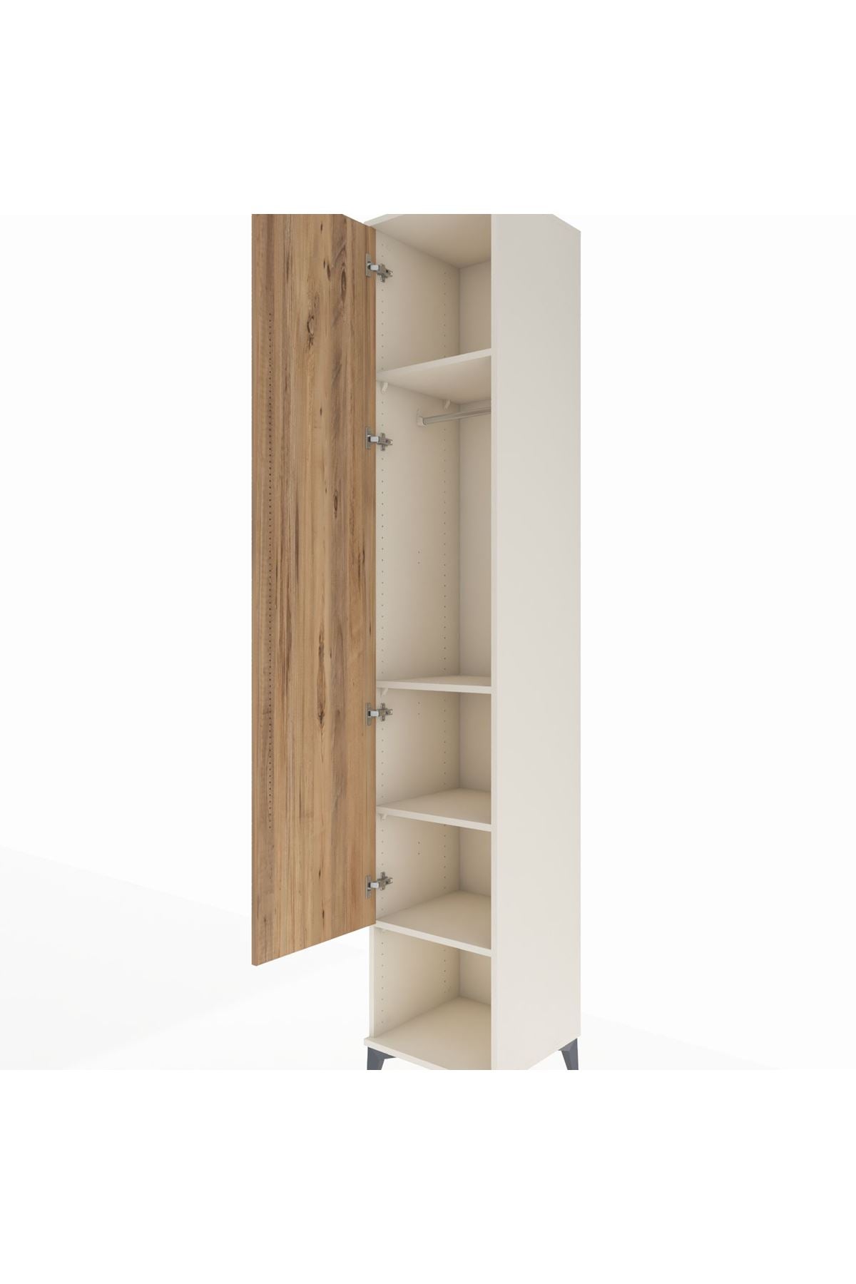 Hyperion Dolap 4 Raflı Tek Kapaklı Tek Askılı 44x44x243 Aytaşı-Çam