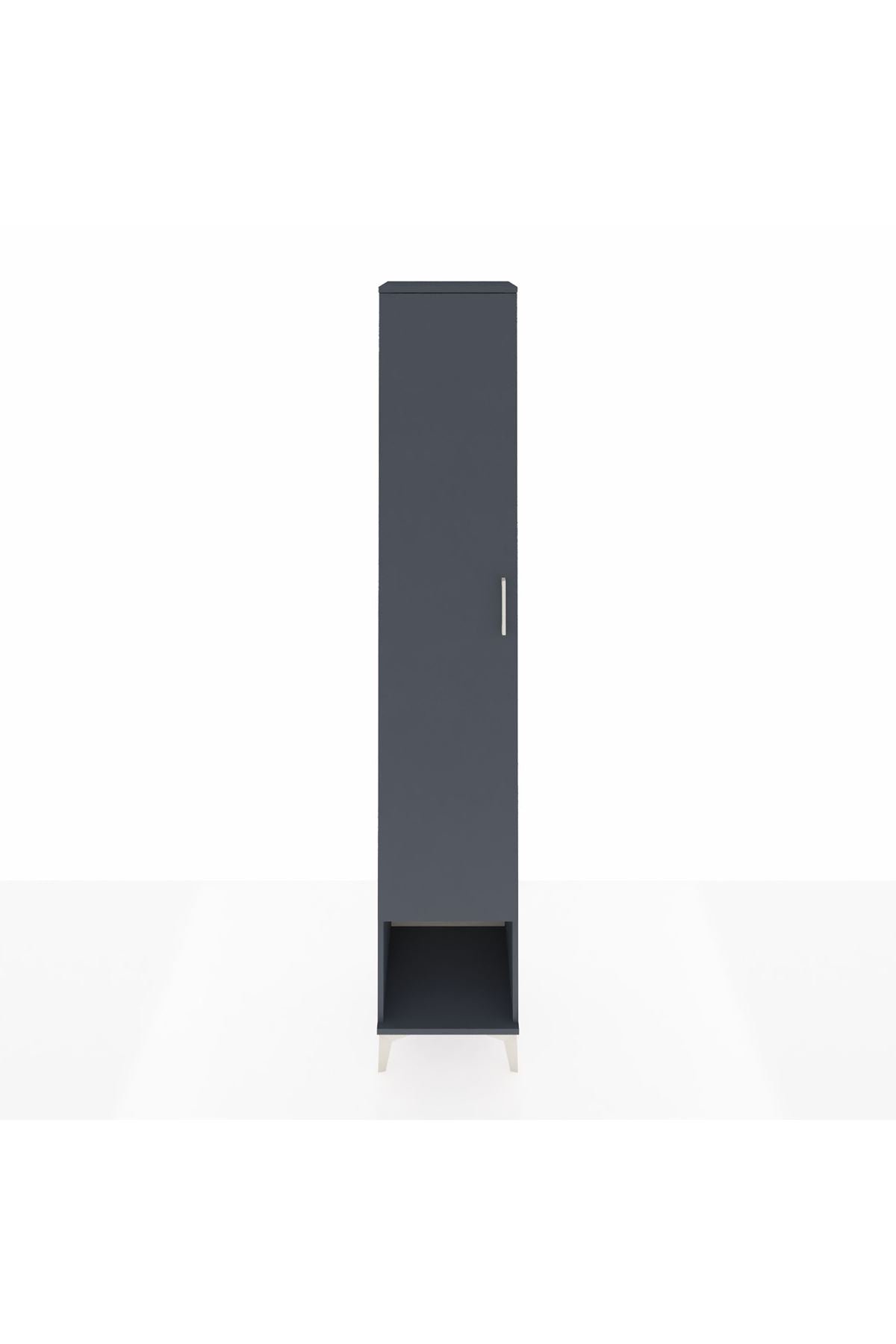 Hyperion Dolap 4 Raflı Tek Kapaklı Tek Askılı 44x44x243 Antrasit-Antrasit