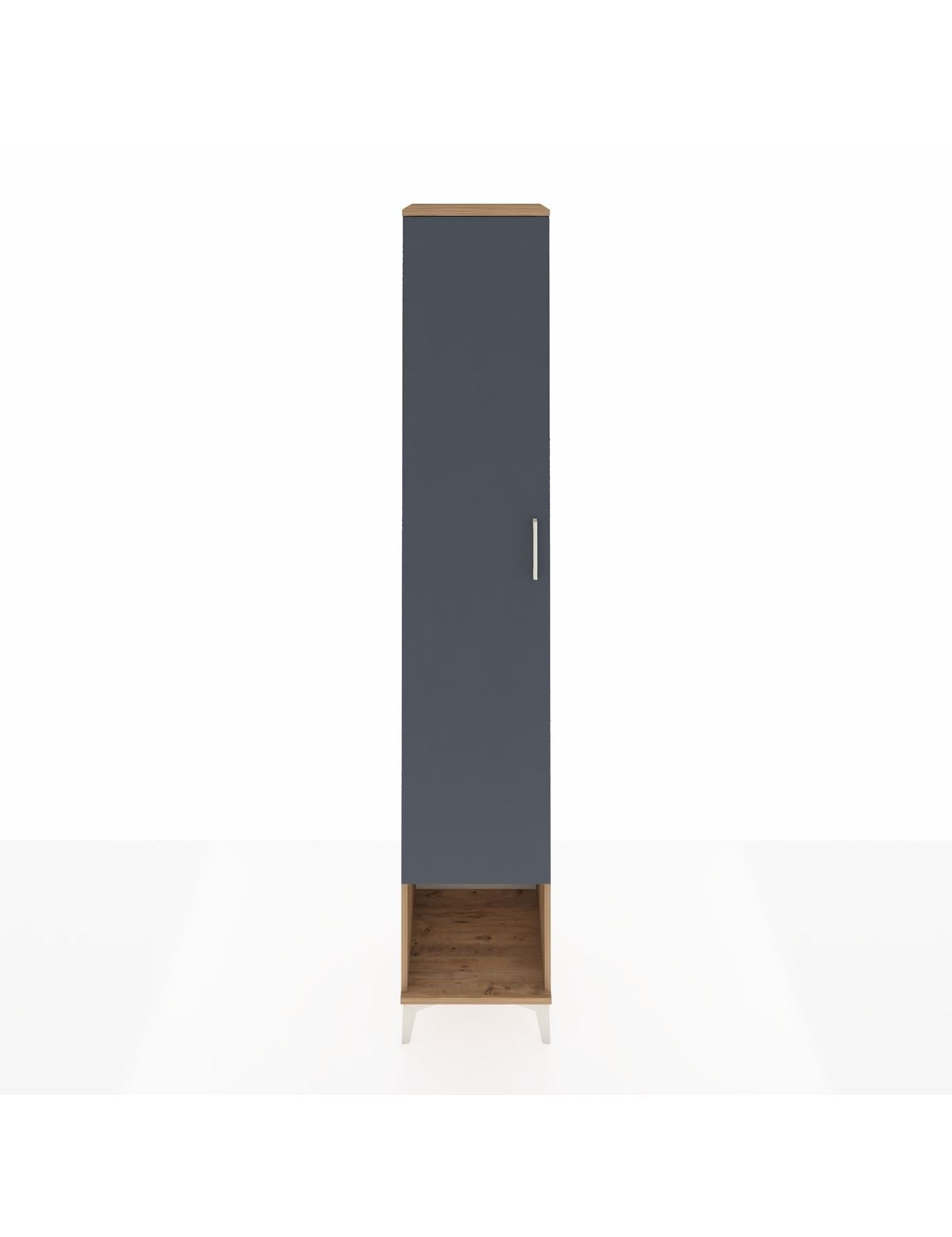 Hyperion Dolap 4 Raflı Tek Kapaklı Tek Askılı 44x44x243 Çam-Antrasit