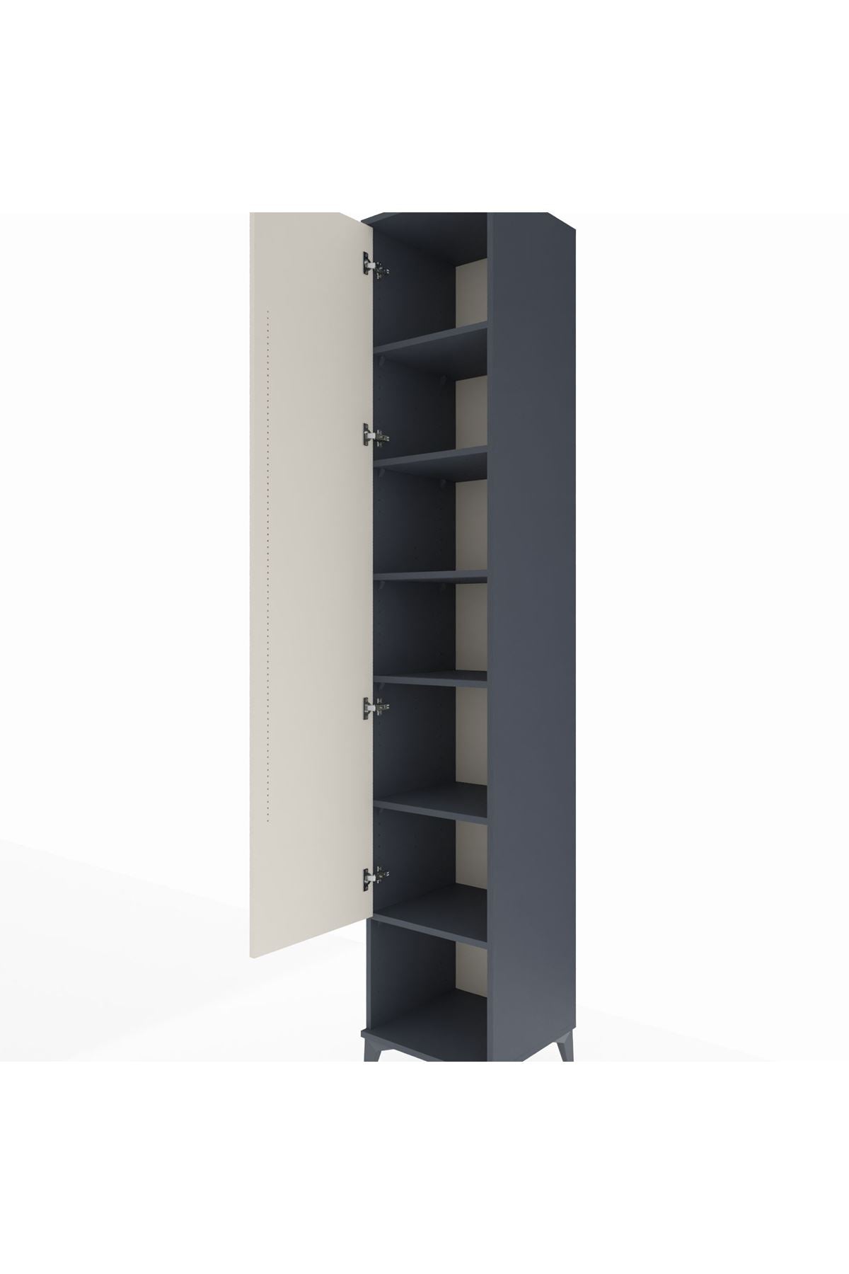 Hyperion Dolap 6 Raflı Tek Kapaklı 44x44x243 Antrasit-Aytaşı